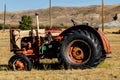 Assorted farming equipment in a field. Big Valley alberta Canada Royalty Free Stock Photo