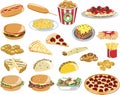 Assorted Fast Food Icons Royalty Free Stock Photo