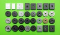 Assorted Ferrite Cores and Bobbins for Electronics Manufacturing Royalty Free Stock Photo