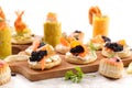 Assorted canape and toast Royalty Free Stock Photo