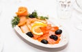 Assorted fish on a plate Royalty Free Stock Photo