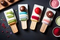 Assorted Flavored Ice Creams. Generative AI