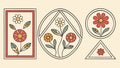 Assorted Floral Frames, Circular, Triangular, and Rectangular Shapes, vector design Generative AI Royalty Free Stock Photo