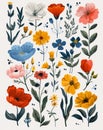 Assorted Floral Illustrations: Vintage Botanical Clipart Collection