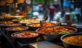 Assorted Food Buffet Table With a Variety of Dishes Royalty Free Stock Photo