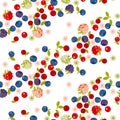 Assorted forest berries seamless pattern.