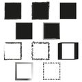 Assorted frames collection. Black border design set. Abstract squares ensemble. Vector illustration. EPS 10.