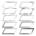 Assorted frames set. Hand-drawn borders collection. Decorative rectangle shapes. Vector illustration. EPS 10.