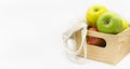 Assorted Fresh Apples on wooden box Royalty Free Stock Photo