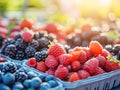 Assorted Fresh Berries in Sunlight Royalty Free Stock Photo