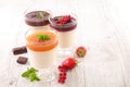 Assorted of fresh panna cotta