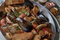 Assorted fresh Seafood platter Royalty Free Stock Photo