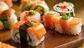 Assorted Fresh Sushi Platter Royalty Free Stock Photo