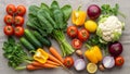 Vegetables are organized neatly showcasing their vibrant colors and Royalty Free Stock Photo