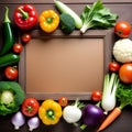 Assorted fresh vegetables on rustic wooden table Royalty Free Stock Photo