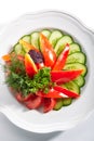 Assorted Fresh Vegetables with Sweet Bell Peppers and Greens Royalty Free Stock Photo