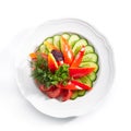 Assorted Fresh Vegetables with Sweet Bell Peppers and Greens Royalty Free Stock Photo