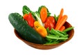 Assorted Fresh Vegetables In A Wooden Bowl Royalty Free Stock Photo