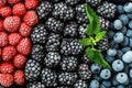 Assorted frozen berries background Royalty Free Stock Photo