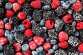Assorted frozen berries background Royalty Free Stock Photo