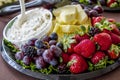 Assorted Fruit and Cheese Tray Royalty Free Stock Photo