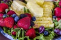 Assorted Fruit and Cheese Tray Royalty Free Stock Photo