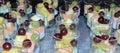 Assorted fruit cups Royalty Free Stock Photo