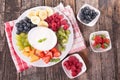 Assorted fruit and dip Royalty Free Stock Photo