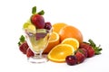 Assorted Fruit with Glass Parfait Royalty Free Stock Photo