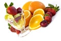 Assorted Fruit with Glass Parfait diagonal Royalty Free Stock Photo