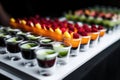 Assorted fruit jellies in glass cups Royalty Free Stock Photo