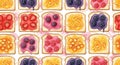 Assorted Fruit Tarts on Trays Overhead View Royalty Free Stock Photo
