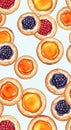 Assorted Fruit Tarts on White Background Royalty Free Stock Photo