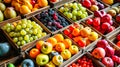 Assorted Fruits in Baskets Royalty Free Stock Photo