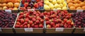 Assorted Fruits Displayed in Boxes, Fresh Produce Market, Healthy Food Royalty Free Stock Photo