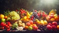 Assorted Fruits Packed in a Wooden Crate Royalty Free Stock Photo