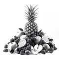 Assorted Fruits with Pineapple Centerpiece Royalty Free Stock Photo