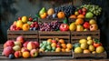 Assorted Fruits on Wooden Crates Royalty Free Stock Photo