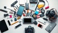 Assorted Gadgets on Display Table Royalty Free Stock Photo