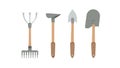 Assorted Gardening Hand Tools Collection, vector design Generative AI Royalty Free Stock Photo