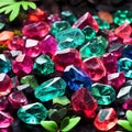 Colorful Gemstones. Diverse Gemstones. Multicolored Precious Stones. Royalty Free Stock Photo