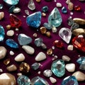 Colorful Gemstones. Diverse Gemstones. Multicolored Precious Stones.