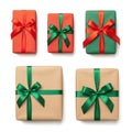 Assorted gift boxes with bows Royalty Free Stock Photo