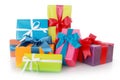 Assorted Gift Boxes Isolated on White Background Royalty Free Stock Photo