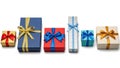 Assorted gift boxes isolated on white background Royalty Free Stock Photo