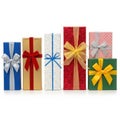 Assorted gift boxes isolated on white background Royalty Free Stock Photo