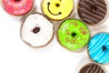 Assorted glazed doughnuts in different colors Royalty Free Stock Photo