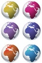 Assorted globe icons Royalty Free Stock Photo
