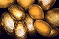 Assorted golden easter eggs