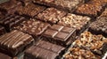 Assorted Gourmet Chocolate Bars with Nuts and Toppings Royalty Free Stock Photo